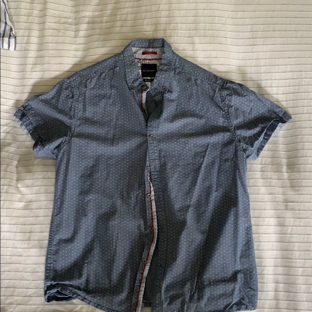 Denim and Flower short sleeve shirt
